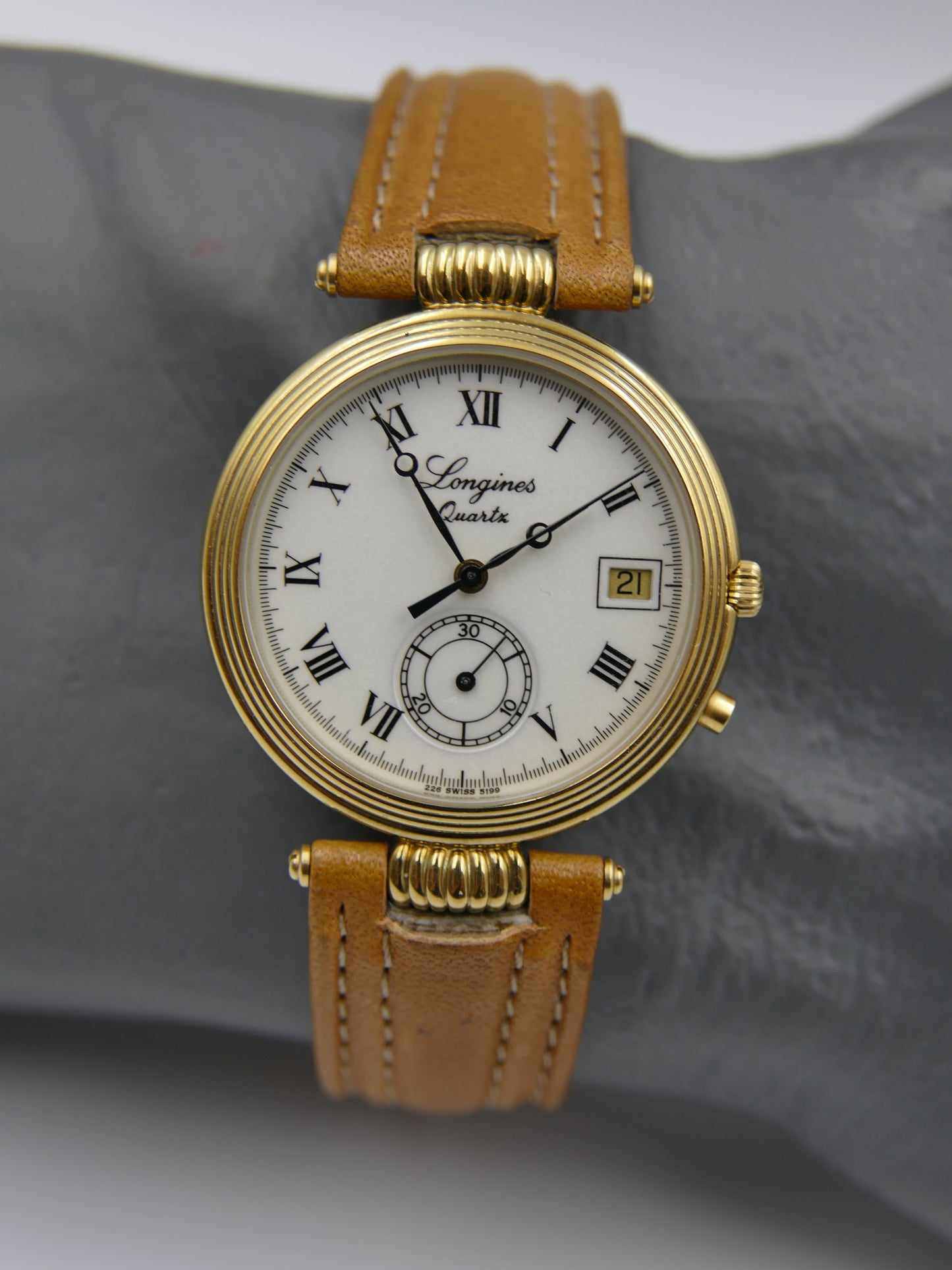 80s vintage watch mens Longines 150th Anniversary edition quartz chronograph monopusher mint
