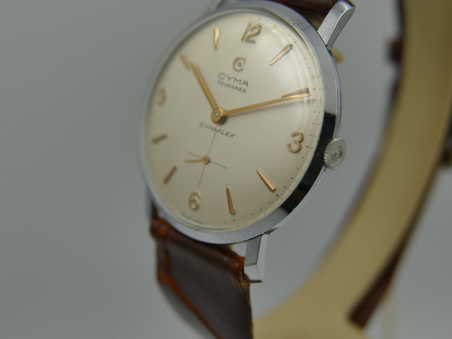50s vintage Cyma Tavannes Cymaflex hand wind R.458 NOS new old stock