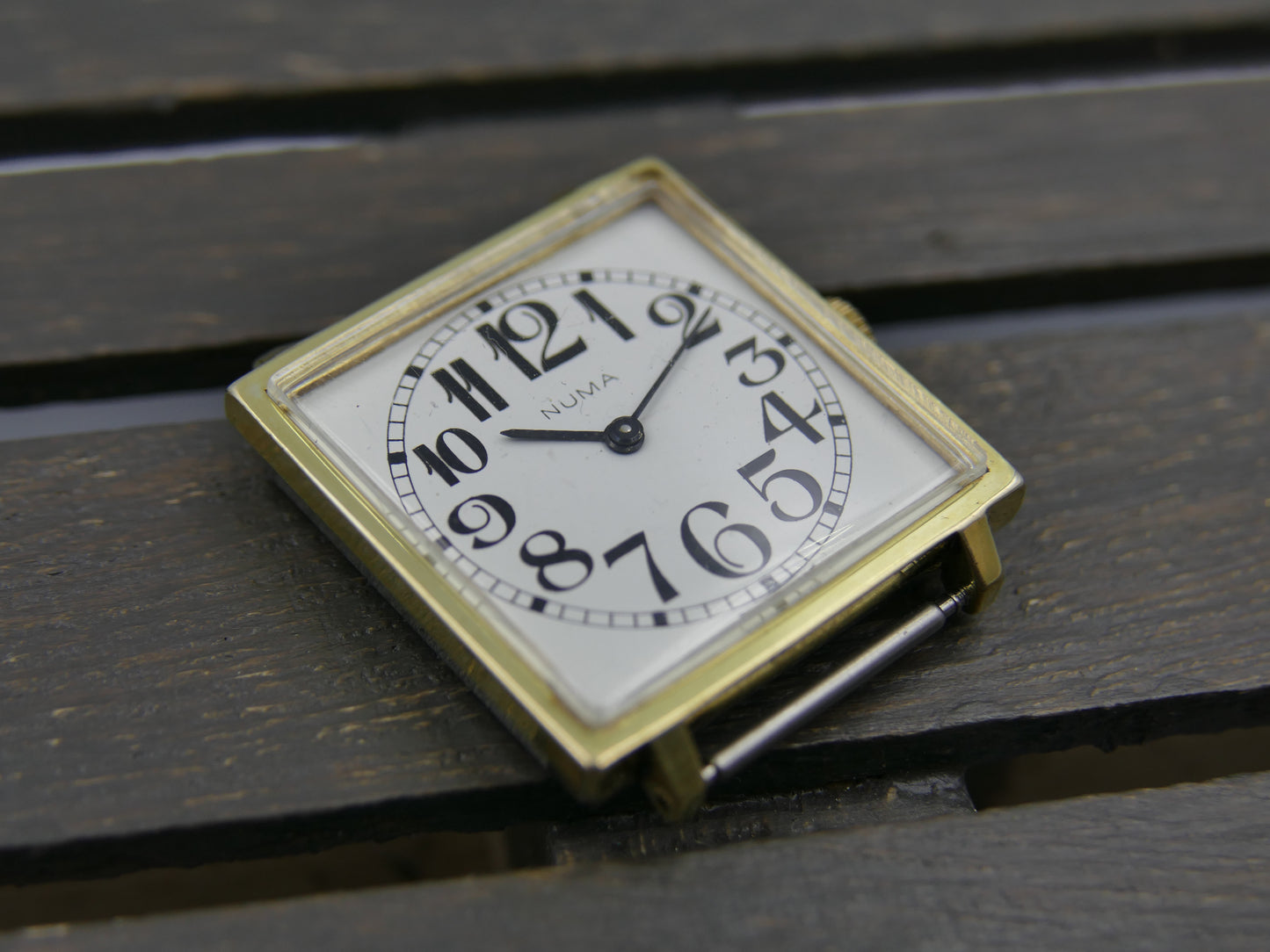 60s vintage watch mens NUMA hand wind FHF 63 square serviced