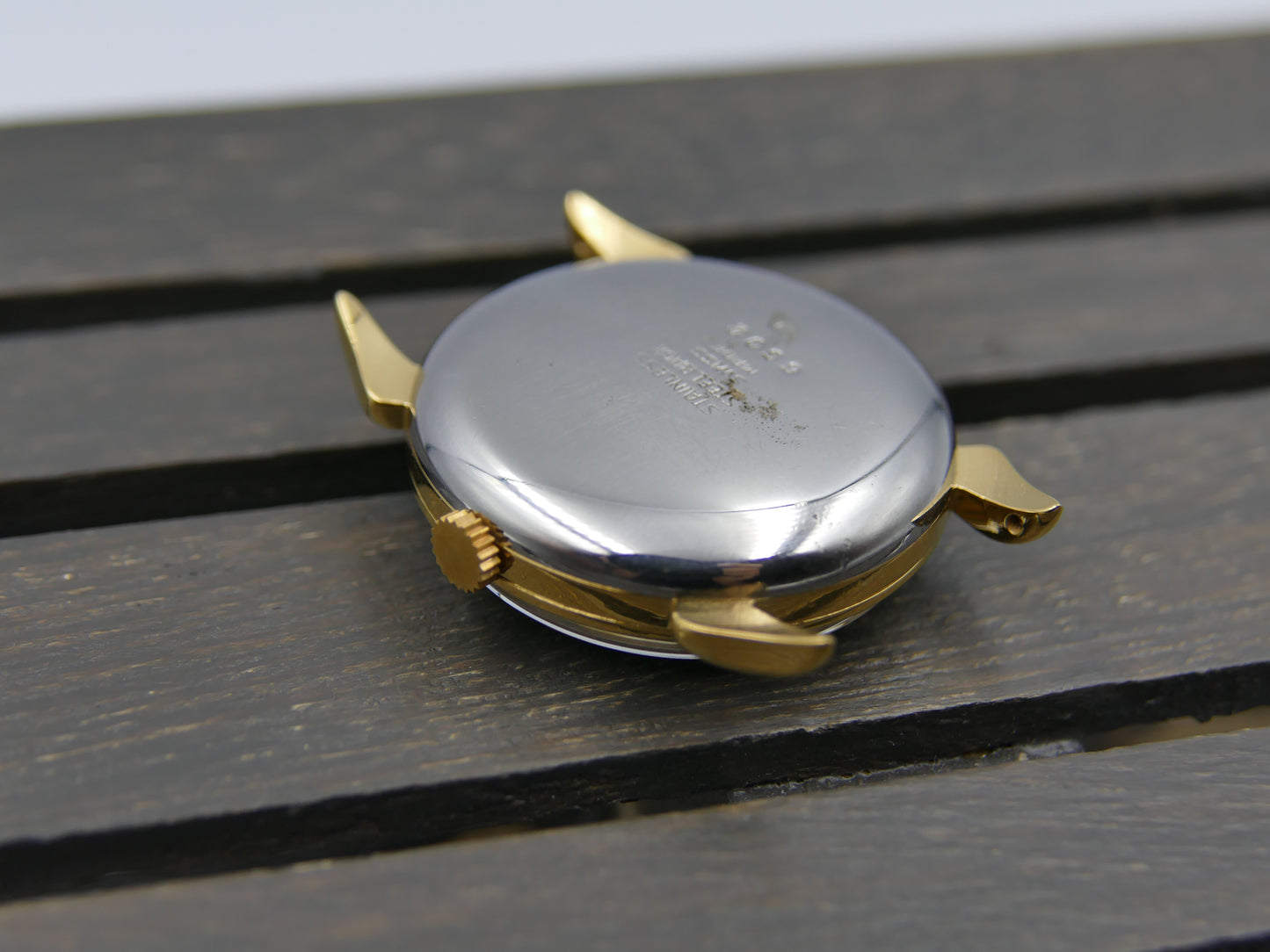 40s vintage watch Roamer ref 6502 crab lugs hand wind MST 372 two tone