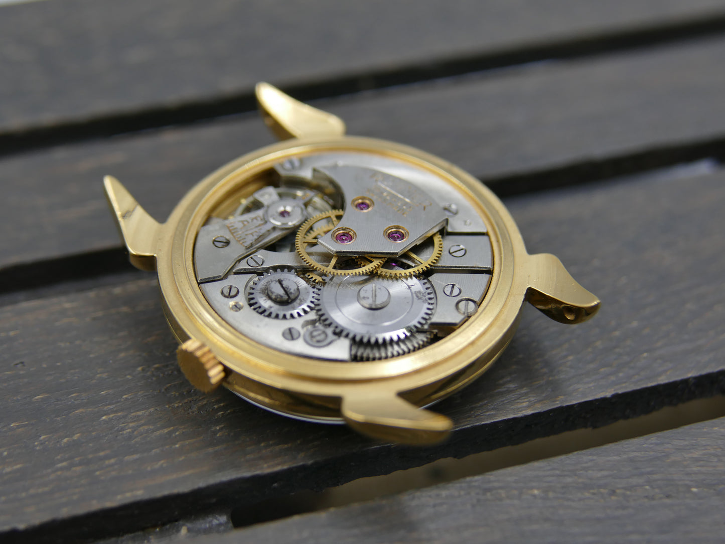 40s vintage watch Roamer ref 6502 crab lugs hand wind MST 372 two tone