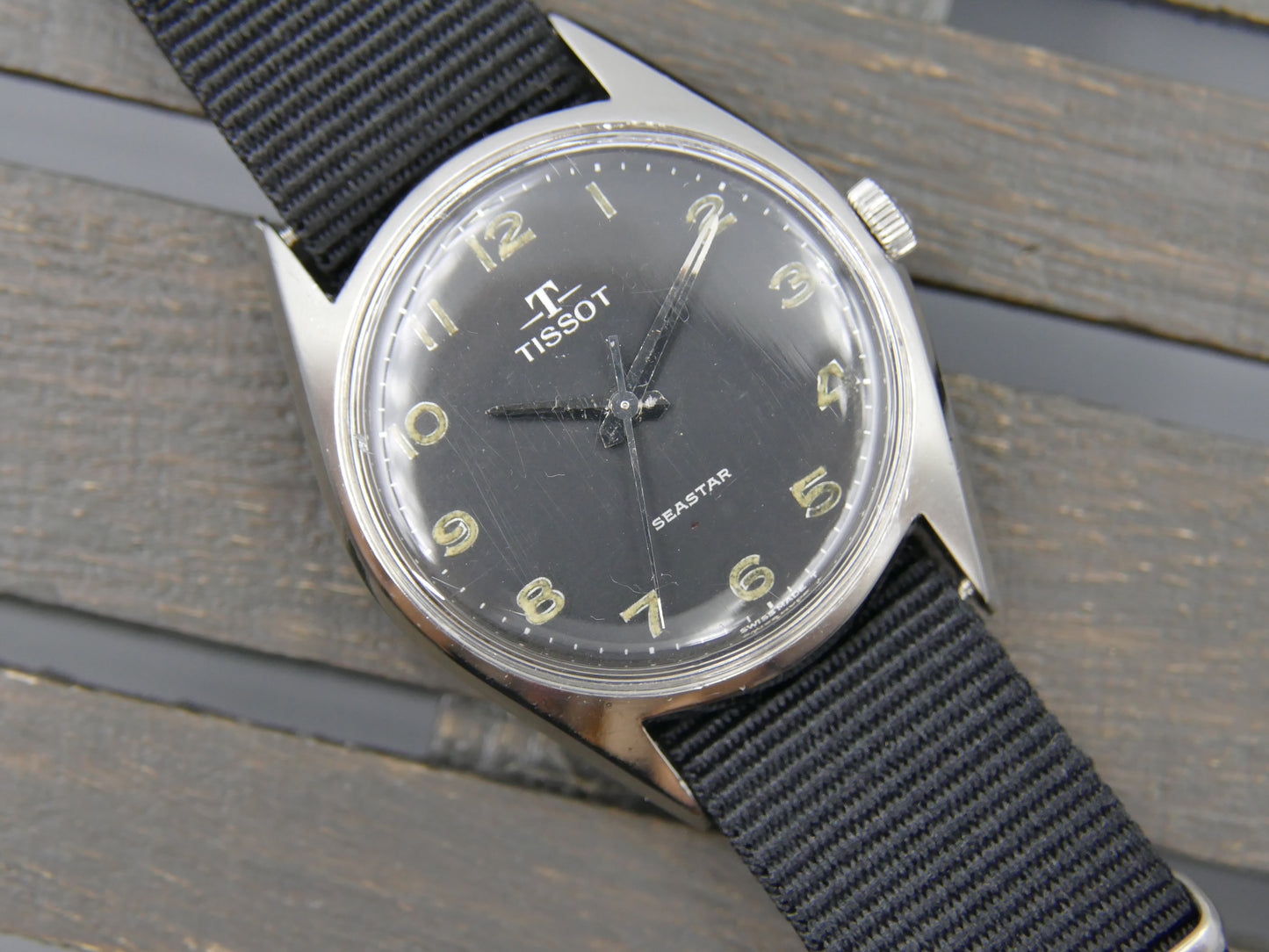 60s vintage watch mens Tissot Seastar ref. 41510 -5x hand wind cal 781 -1 military