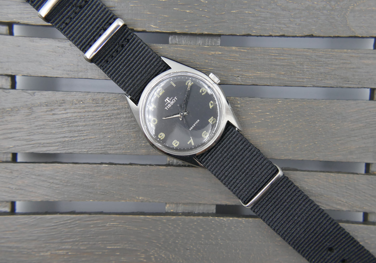 60s vintage watch mens Tissot Seastar ref. 41510 -5x hand wind cal 781 -1 military