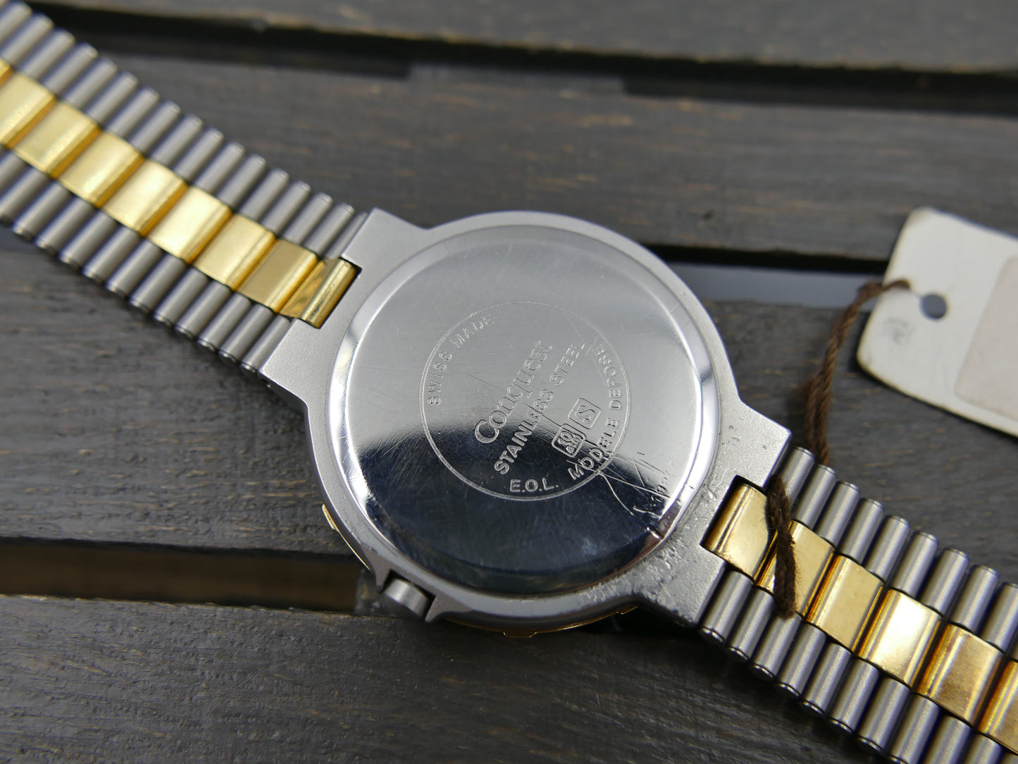 80s Vintage watch mens Longines ref 4995 Conquest GMT Quartz NOS