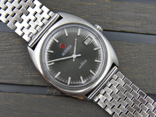 60s vintage watch mens Roamer anfíbio hand wind mst 430 ref 1120.012 serviced