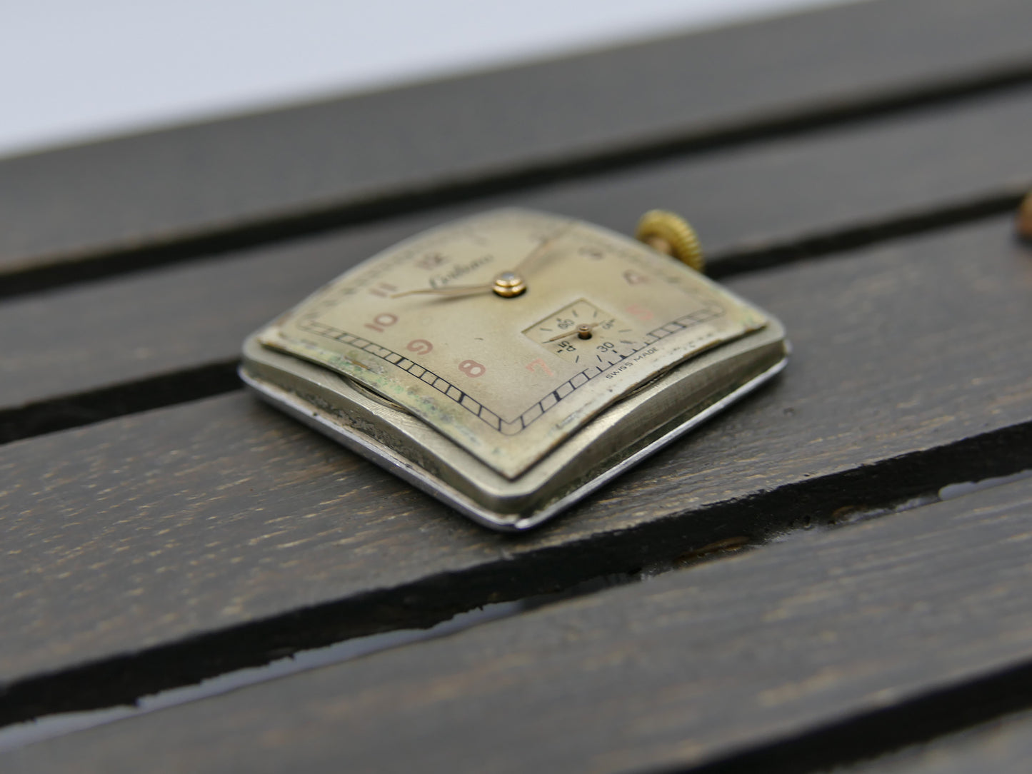 40s vintage watch Certina art deco square KF 300 serviced