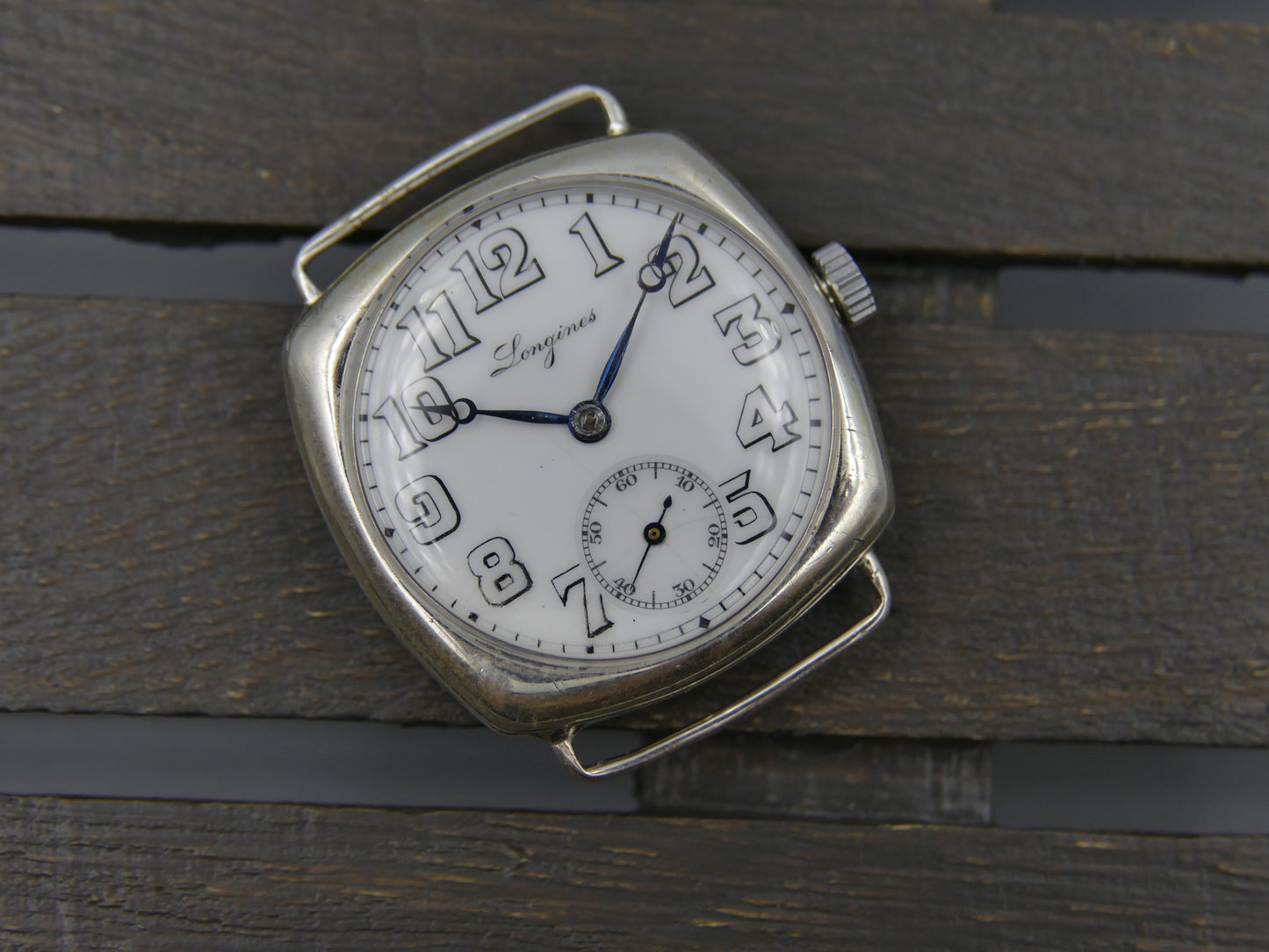 10s vintage watch WWI Longines trench 925 Sterling Silver Cal 12.92 military