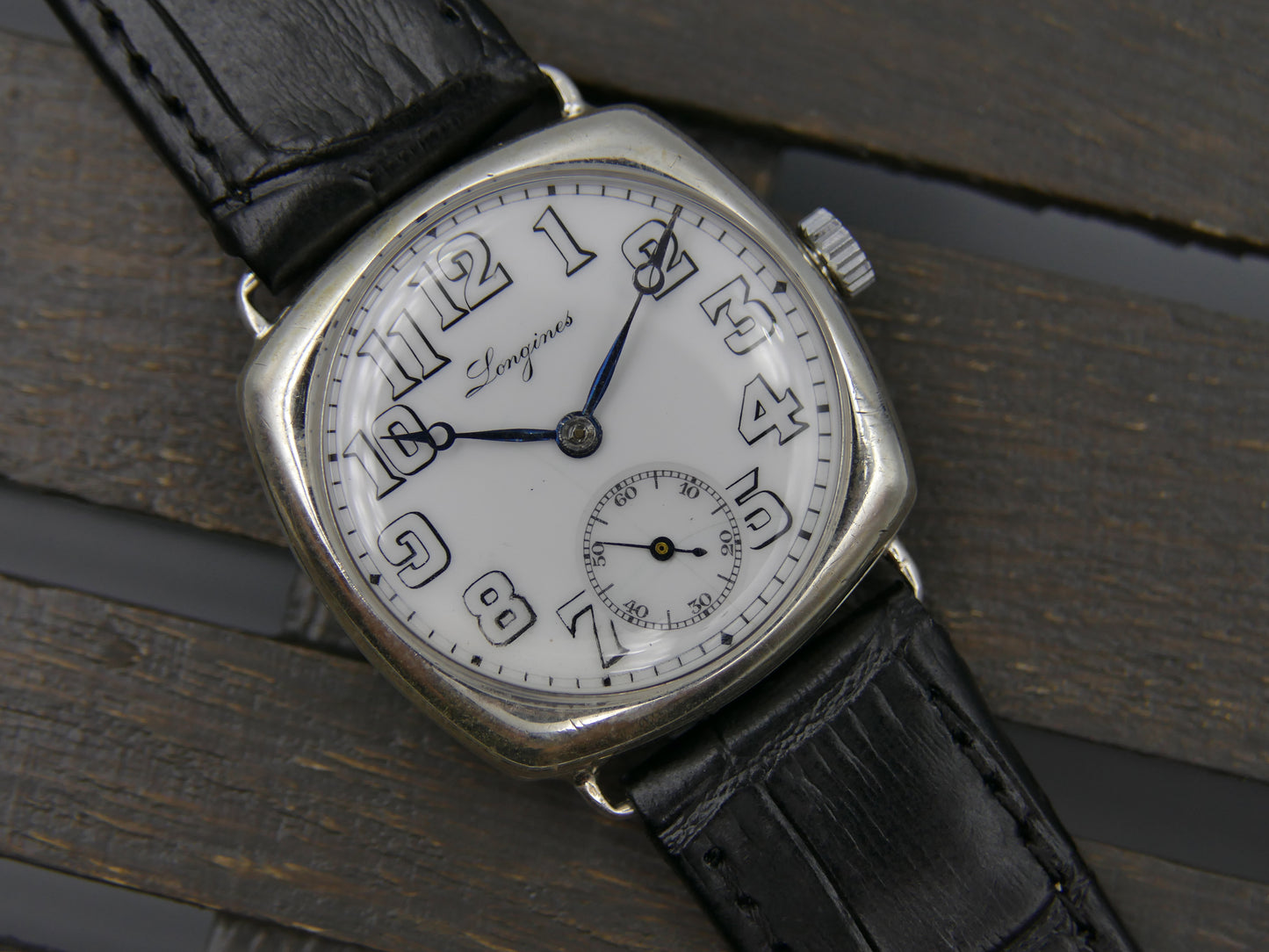 10s vintage watch WWI Longines trench 925 Sterling Silver Cal 12.92 military