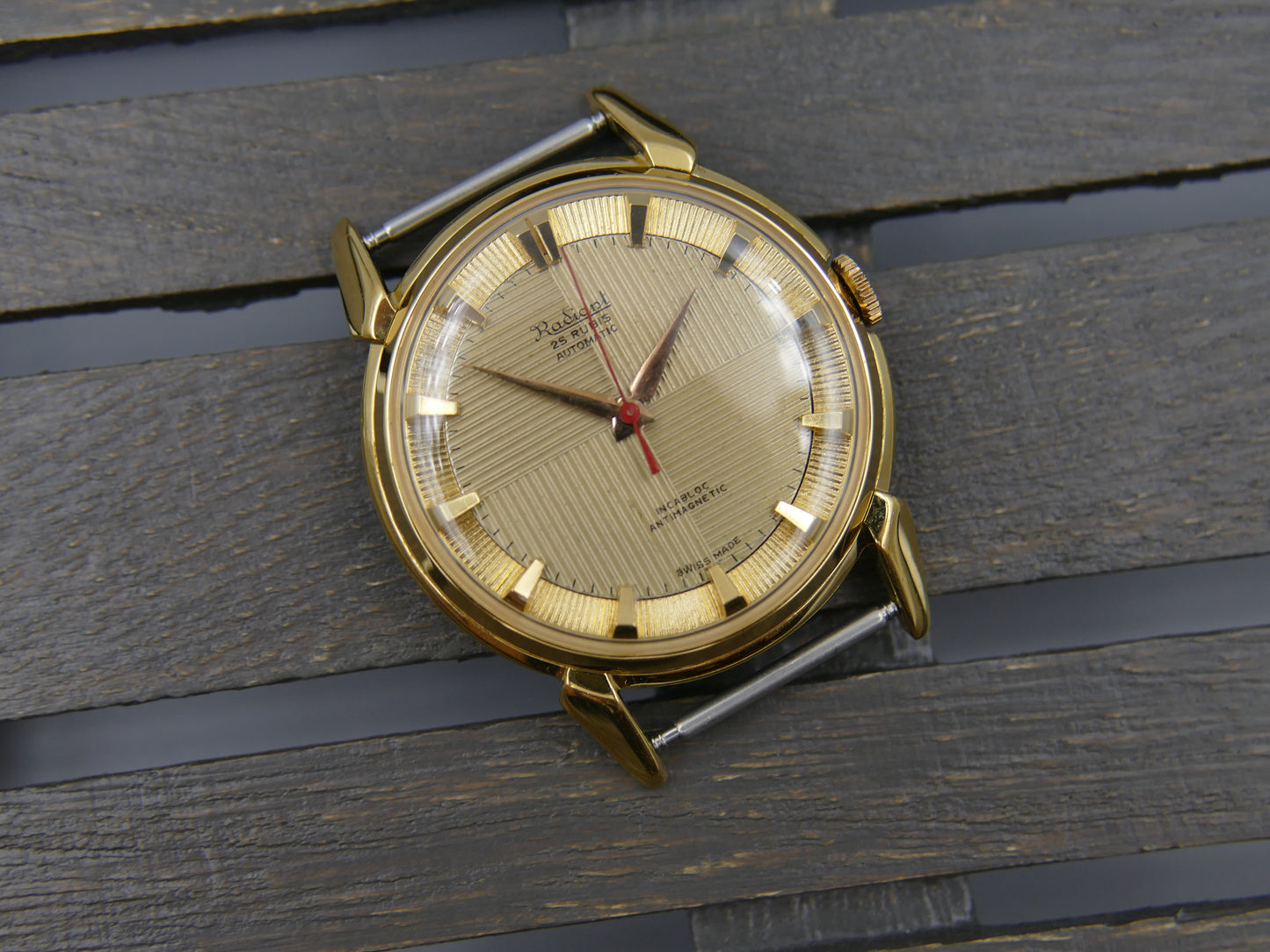 50s vintage watch mens Radiant felsa 690 Bidynator jumbo 37mm