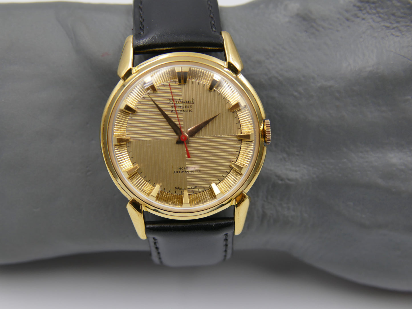 50s vintage watch mens Radiant felsa 690 Bidynator jumbo 37mm