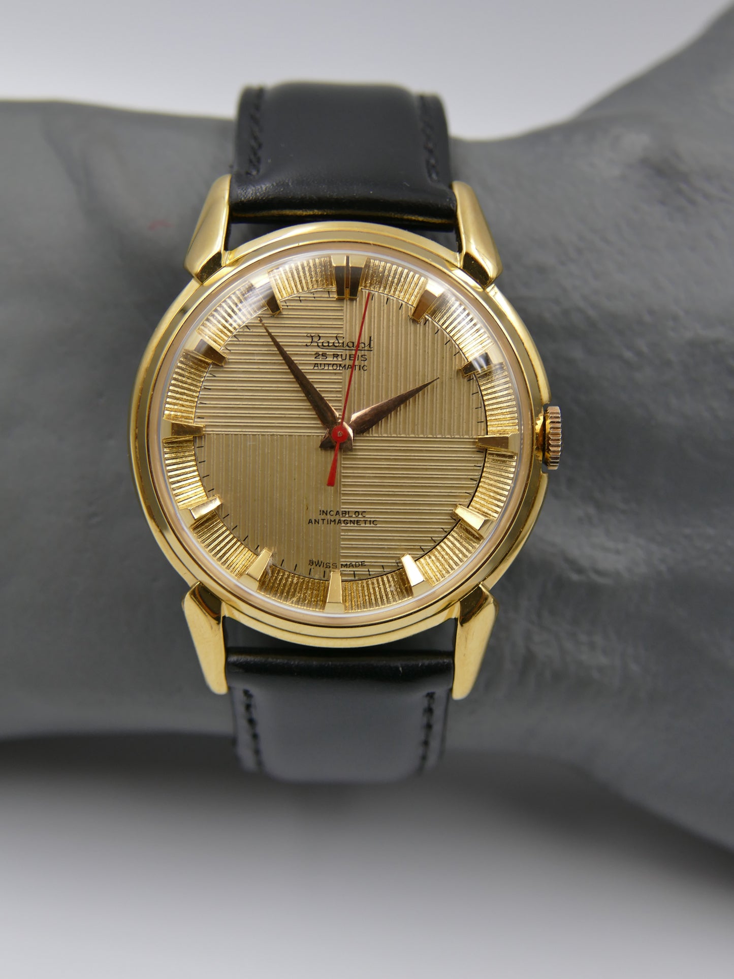 50s vintage watch mens Radiant felsa 690 Bidynator jumbo 37mm