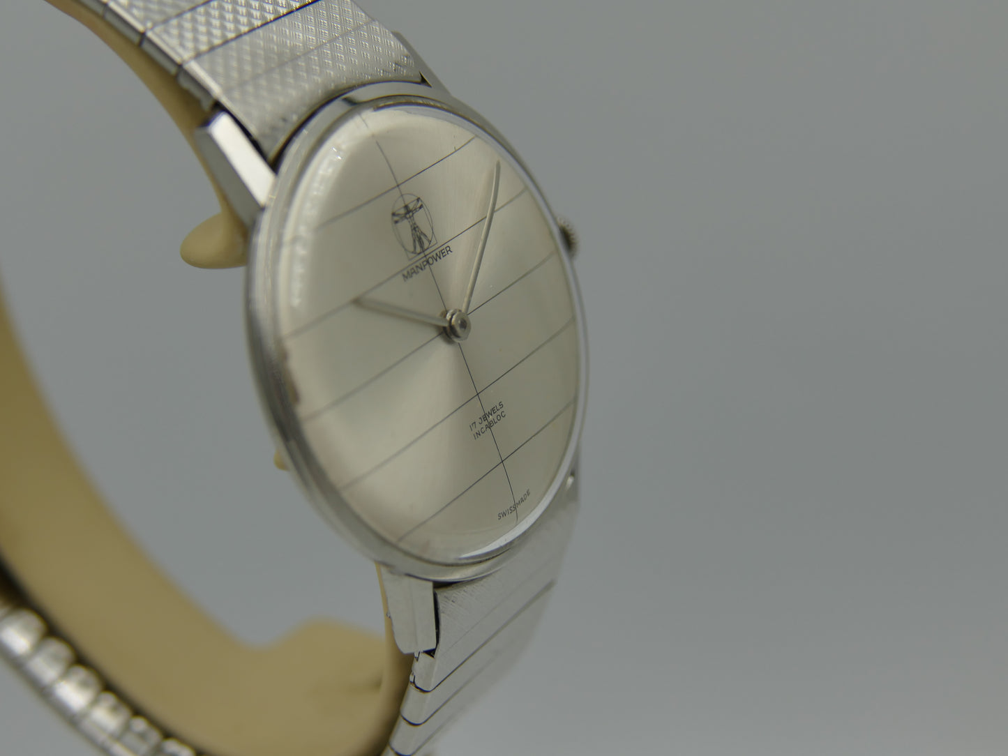 60s vintage watch mens Manpower hand wind Peseux 320 ultra thin serviced