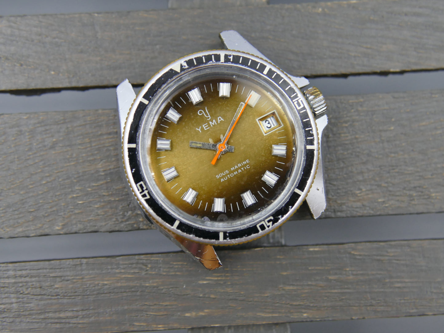 80s vintage watch mens Yema plongee diver ref. 631014 sous marine automatic FE 4611