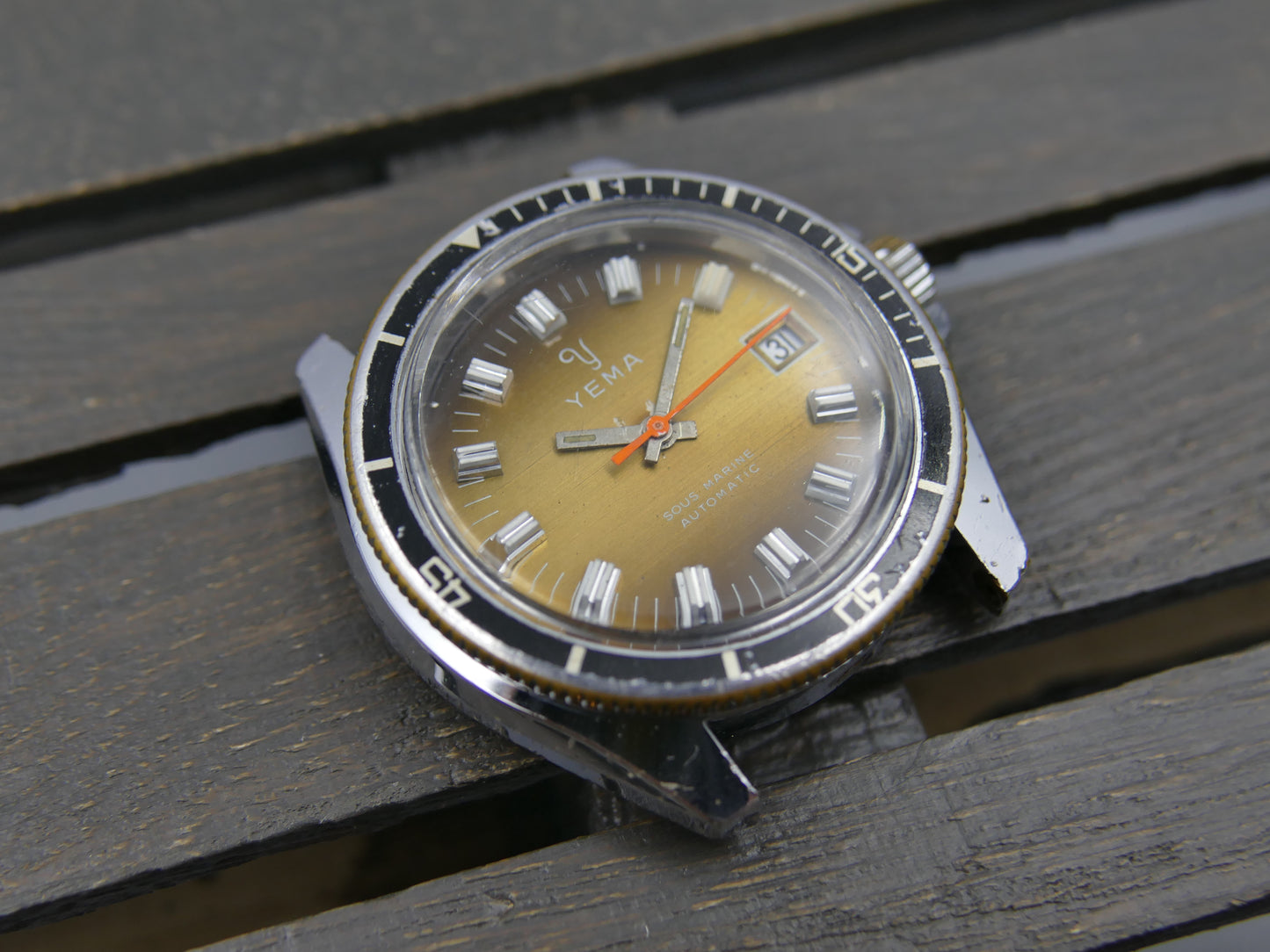 80s vintage watch mens Yema plongee diver ref. 631014 sous marine automatic FE 4611