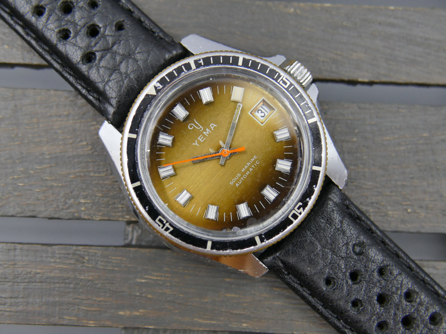 80s vintage watch mens Yema plongee diver ref. 631014 sous marine automatic FE 4611