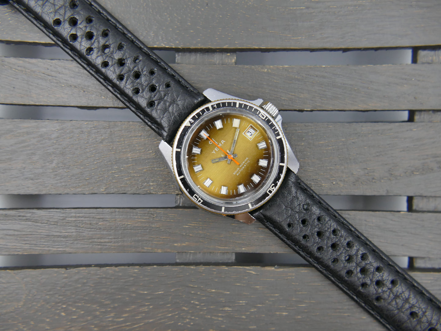 80s vintage watch mens Yema plongee diver ref. 631014 sous marine automatic FE 4611