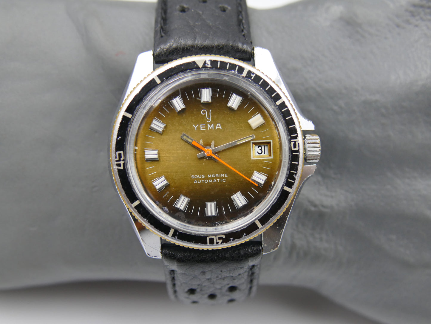 80s vintage watch mens Yema plongee diver ref. 631014 sous marine automatic FE 4611