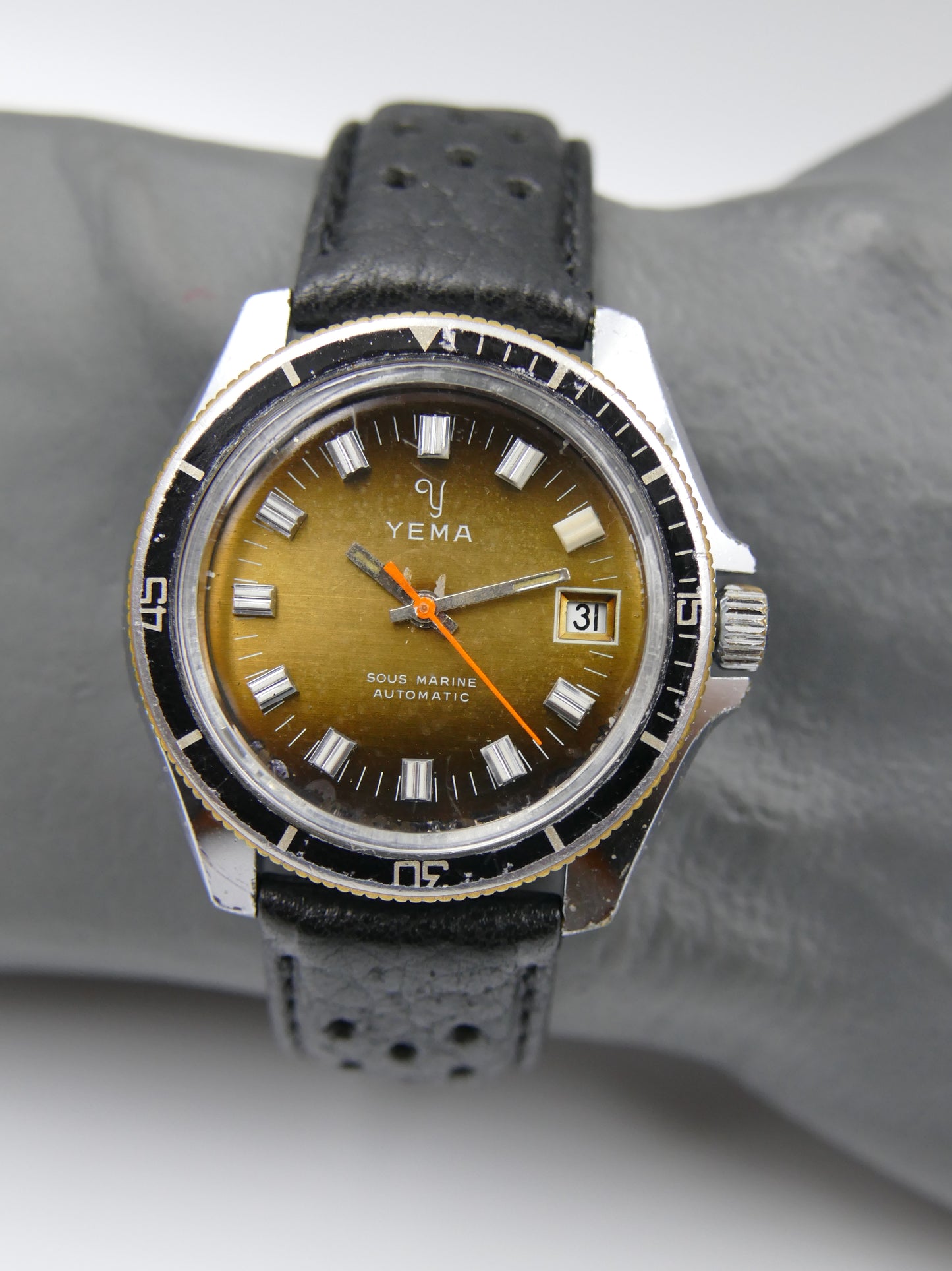 80s vintage watch mens Yema plongee diver ref. 631014 sous marine automatic FE 4611
