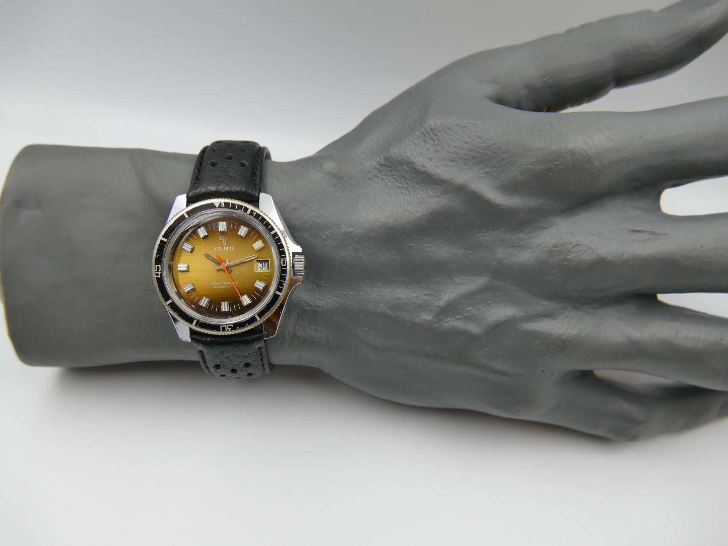 80s vintage watch mens Yema plongee diver ref. 631014 sous marine automatic FE 4611