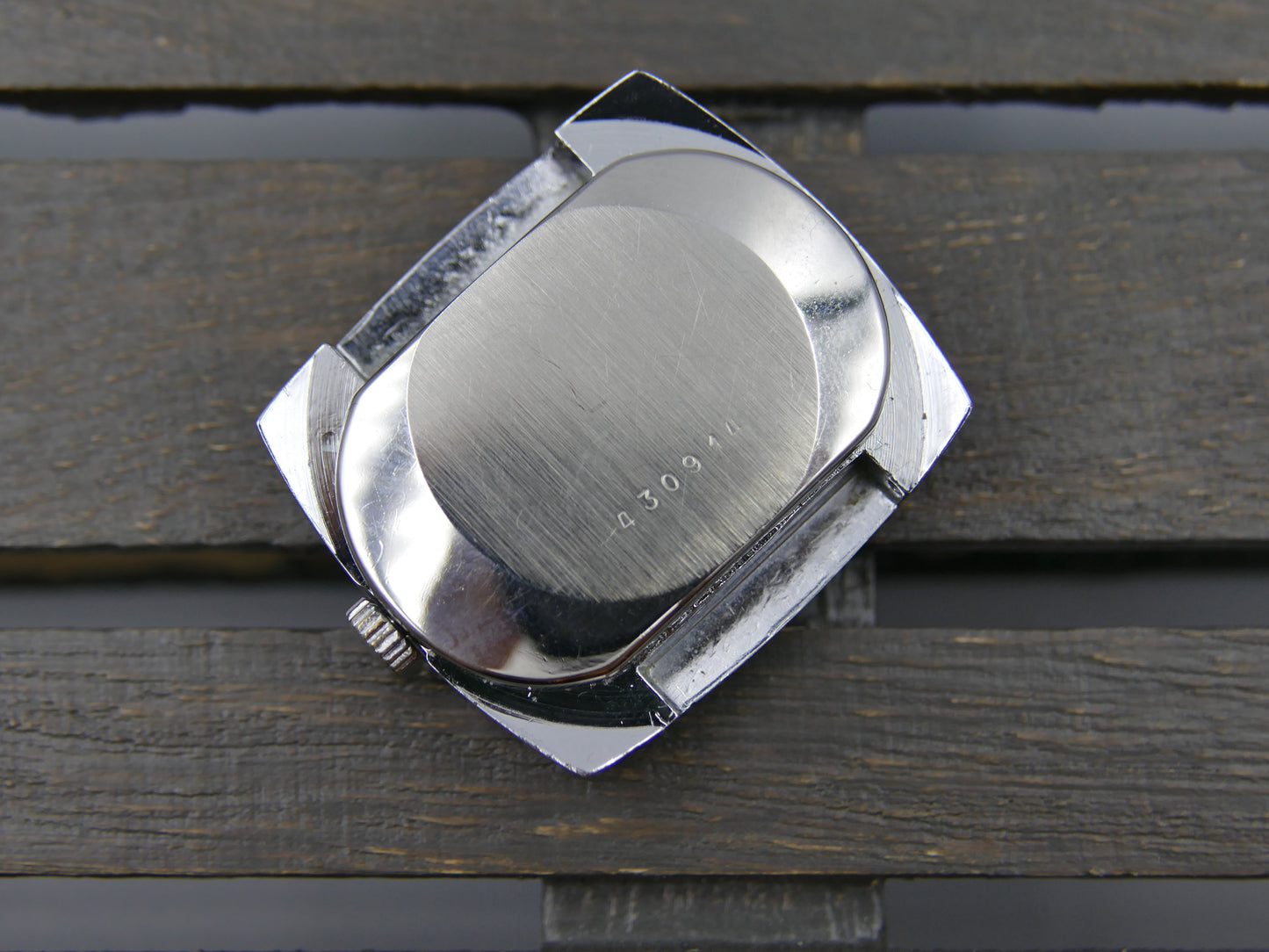 70s vintage watch mens Yema TV manual wind FHF 362 red yellow dial funky