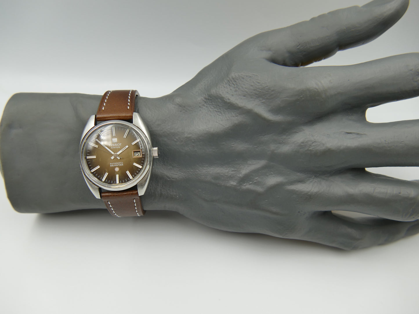 70s vintage watch mens Tissot Seastar ref. 44660 1X automatic 2481 brown serviced