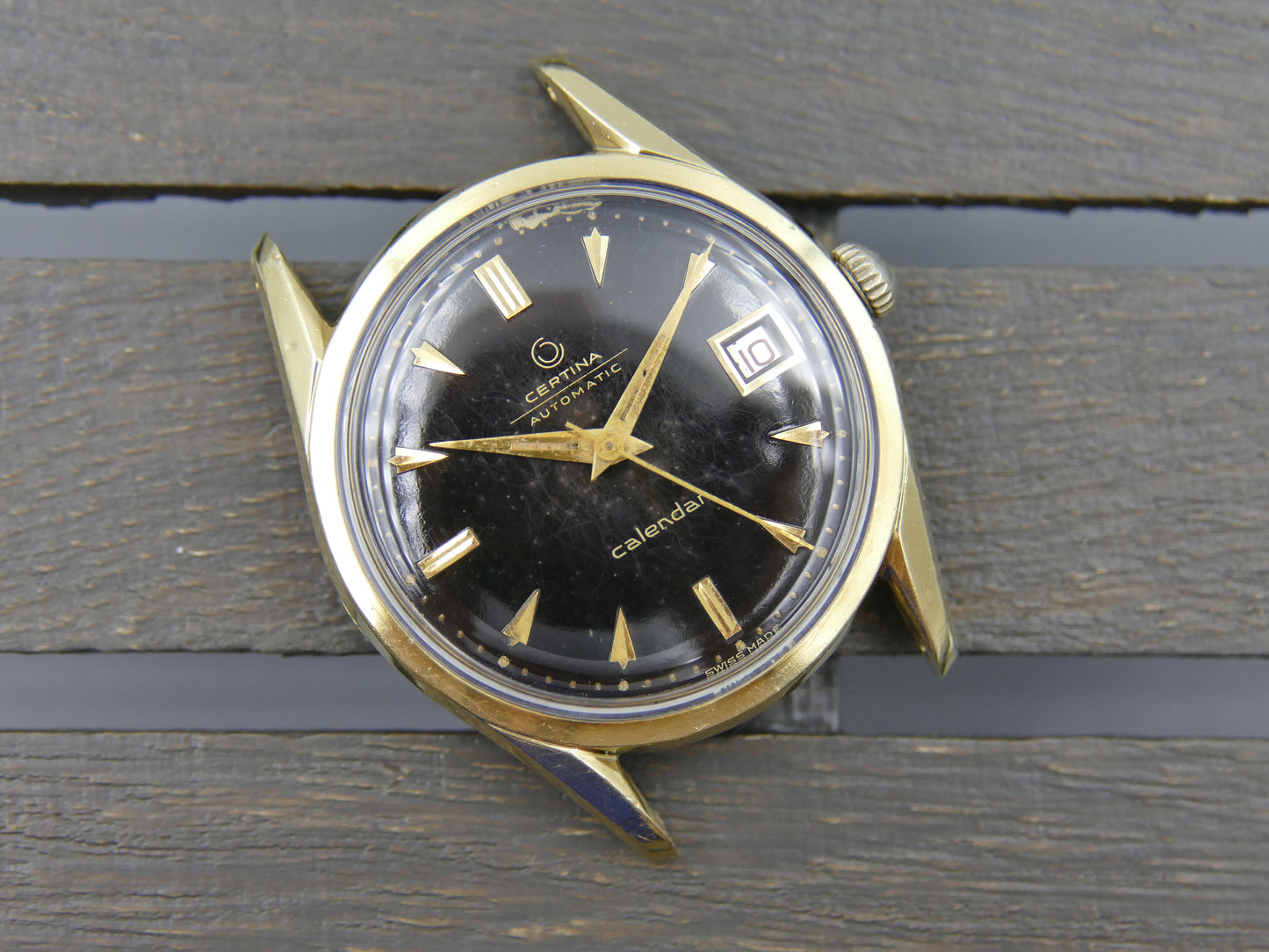 50s vintage watch mens Certina Calendar ref 79312 automatic 28-451 gold cap