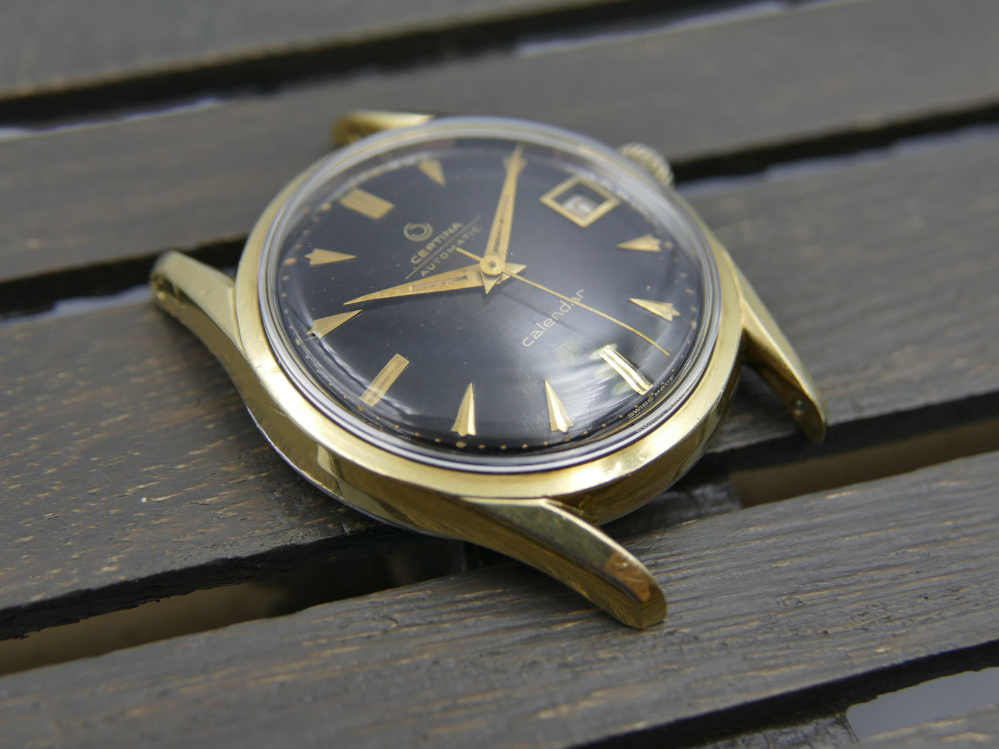 50s vintage watch mens Certina Calendar ref 79312 automatic 28-451 gold cap