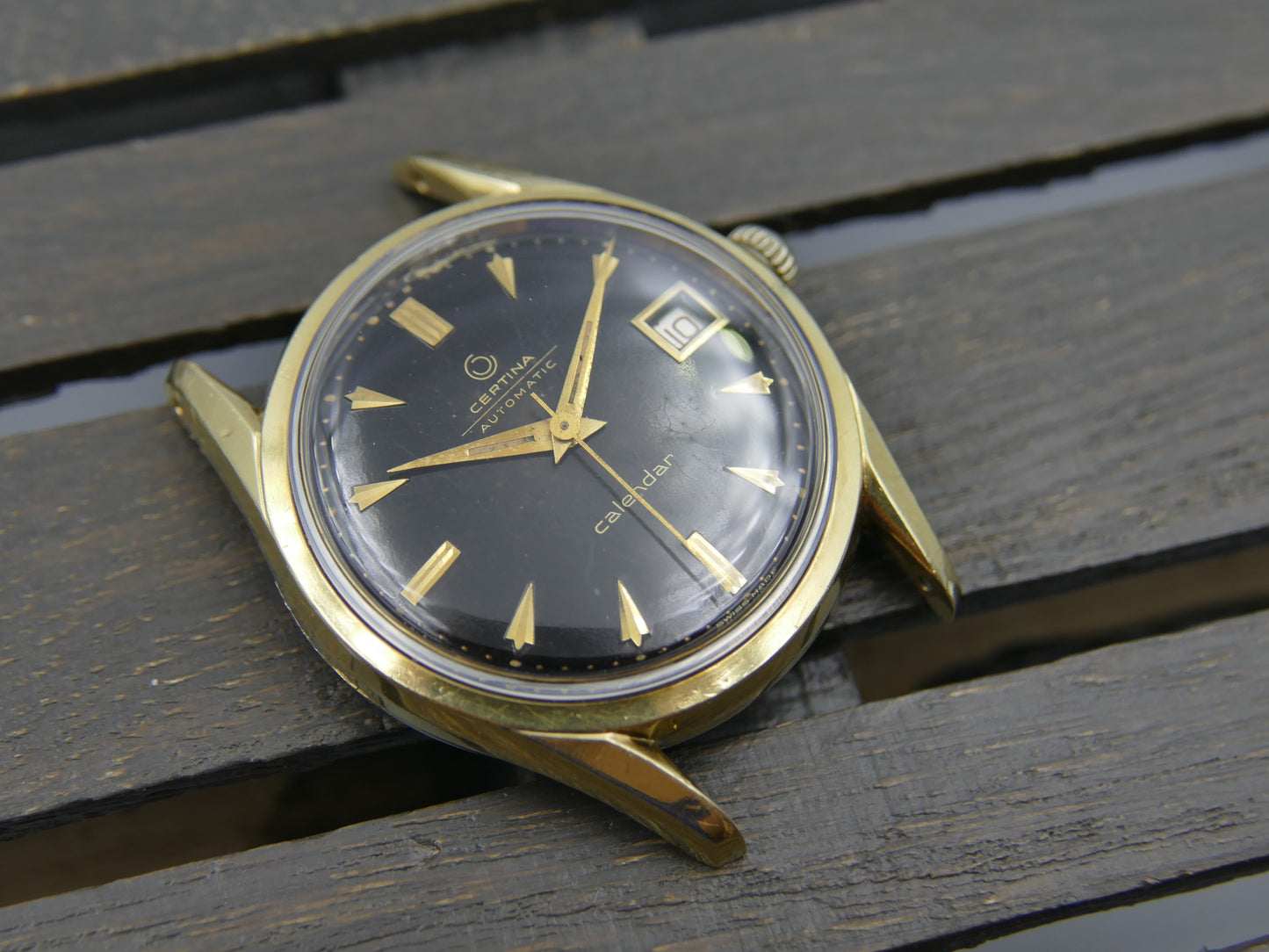 50s vintage watch mens Certina Calendar ref 79312 automatic 28-451 gold cap