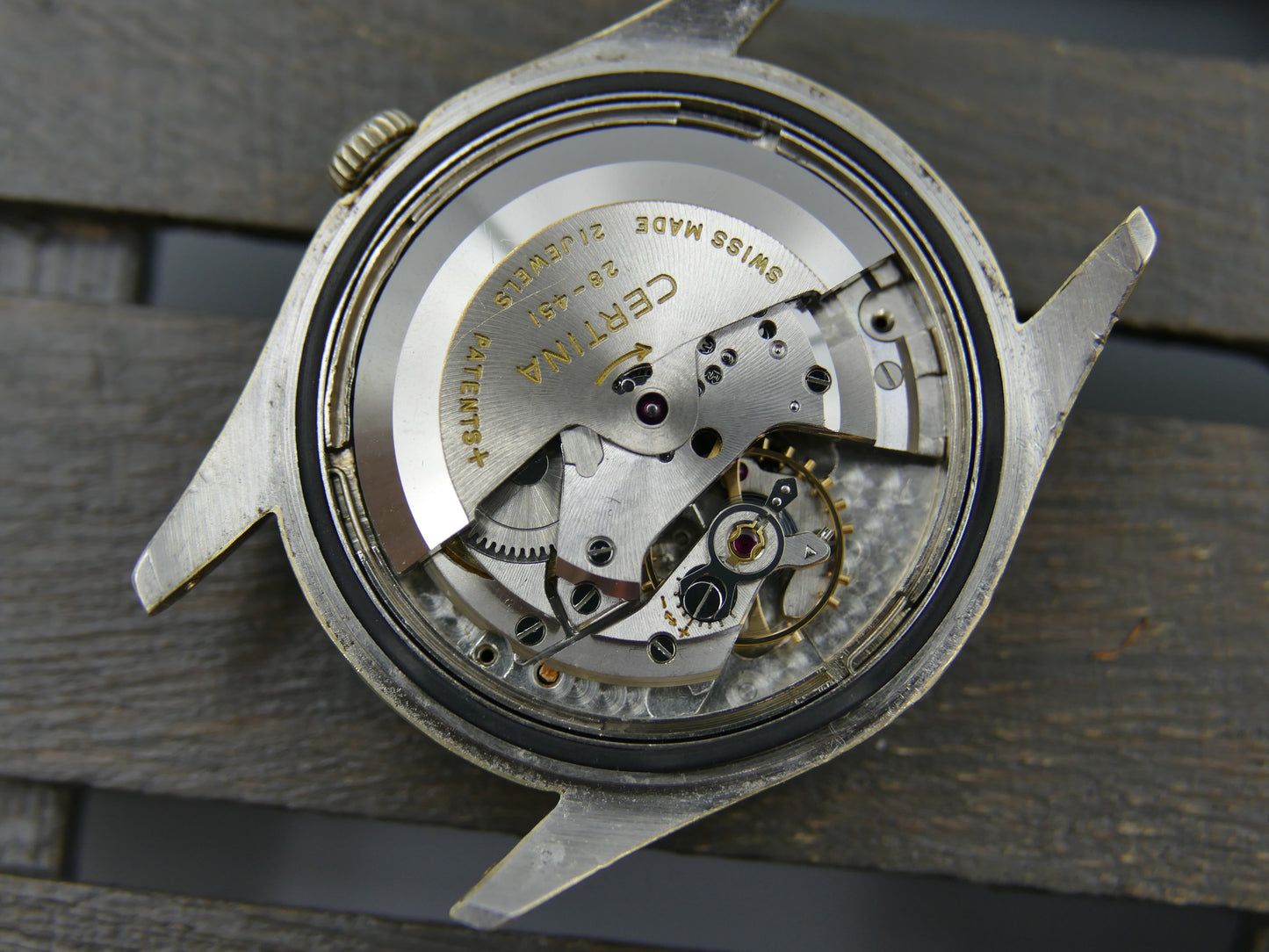 50s vintage watch mens Certina Calendar ref 79312 automatic 28-451 gold cap