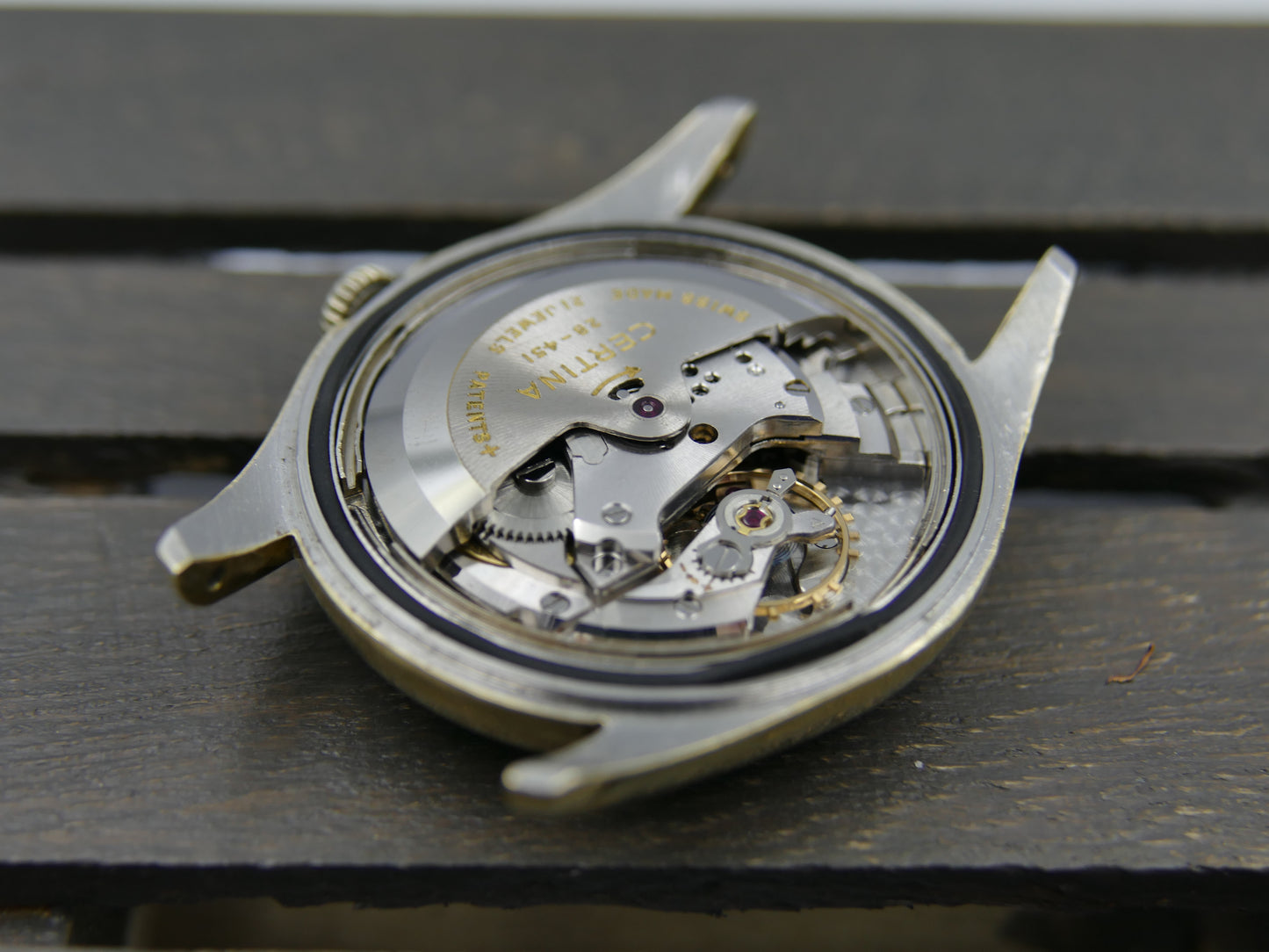 50s vintage watch mens Certina Calendar ref 79312 automatic 28-451 gold cap