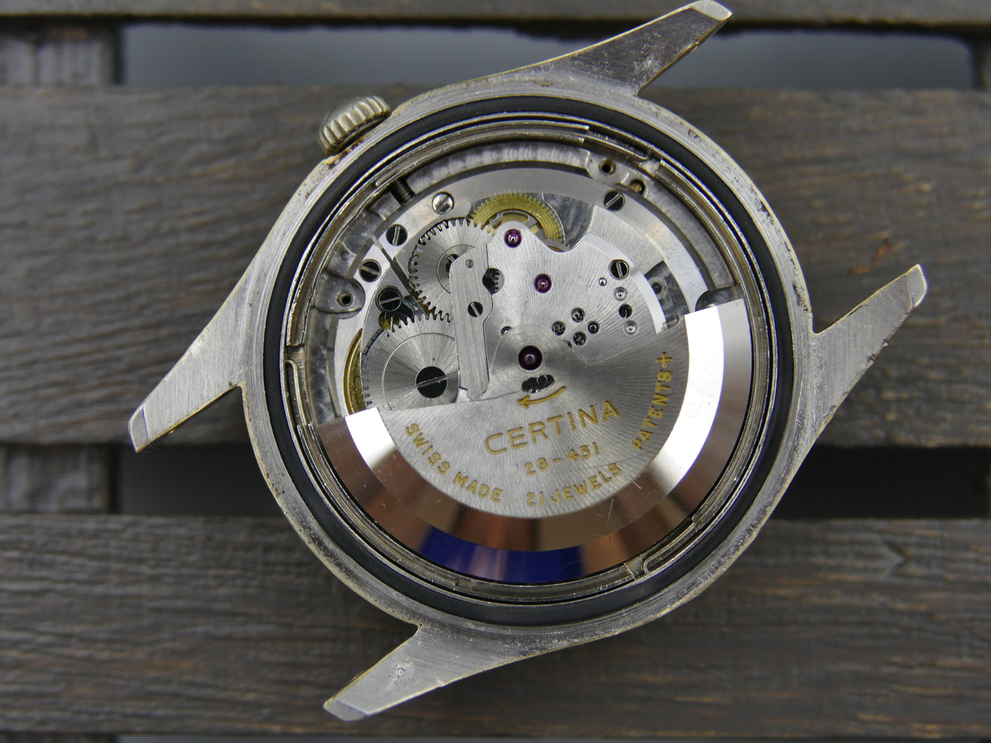 50s vintage watch mens Certina Calendar ref 79312 automatic 28-451 gold cap