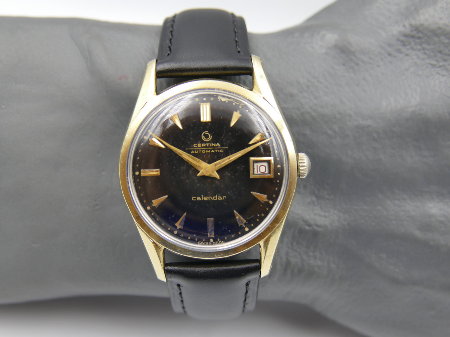 50s vintage watch mens Certina Calendar ref 79312 automatic 28-451 gold cap