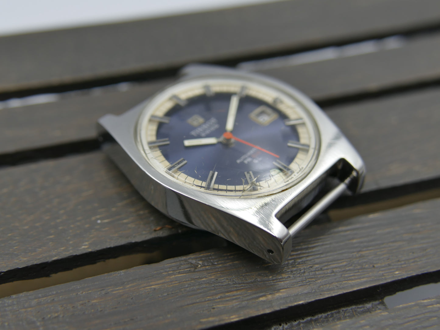 70s vintage watch mens Tissot Pr 516 GL ref. 44572 5X automatic 784 blue serviced