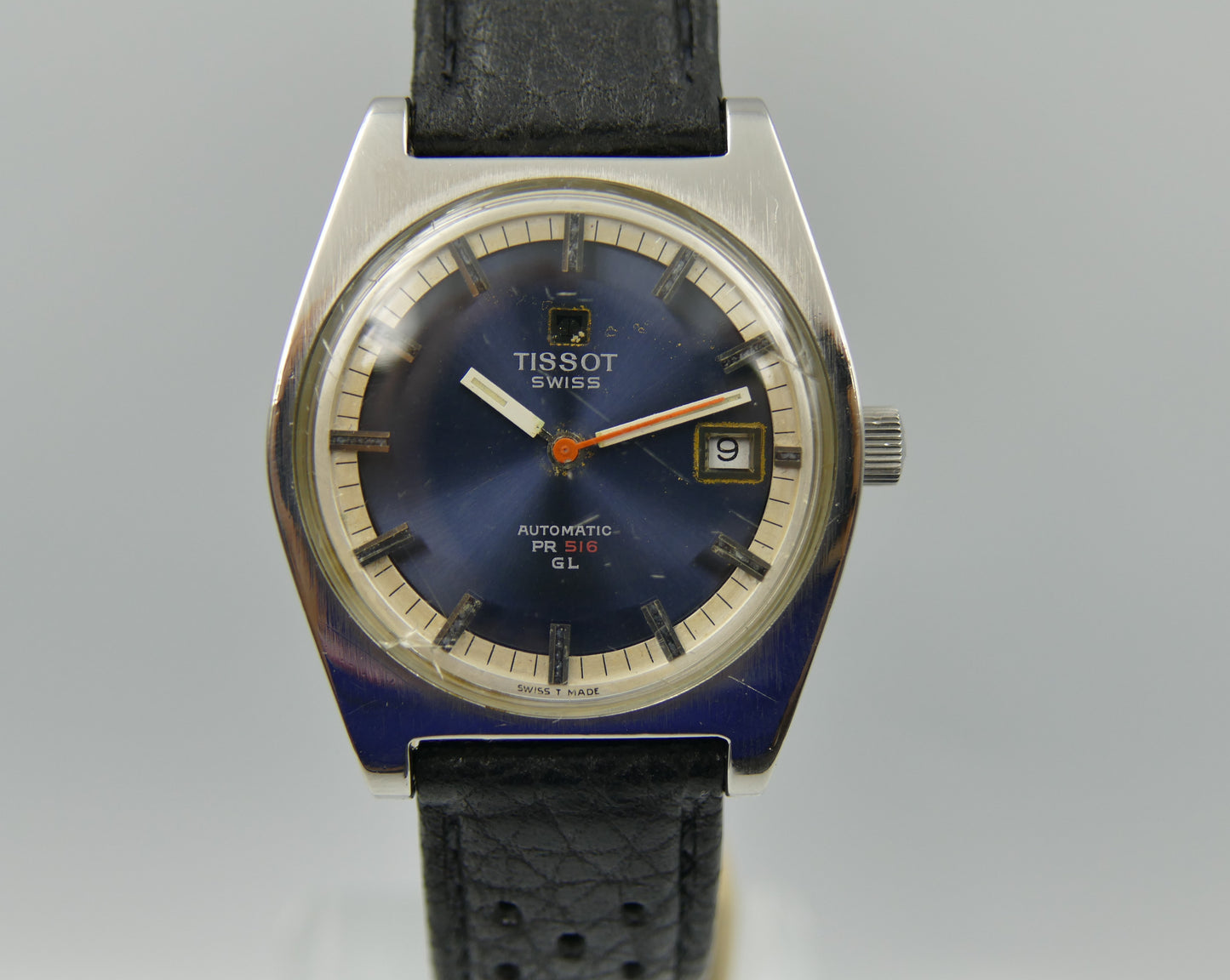 70s vintage watch mens Tissot Pr 516 GL ref. 44572 5X automatic 784 blue serviced
