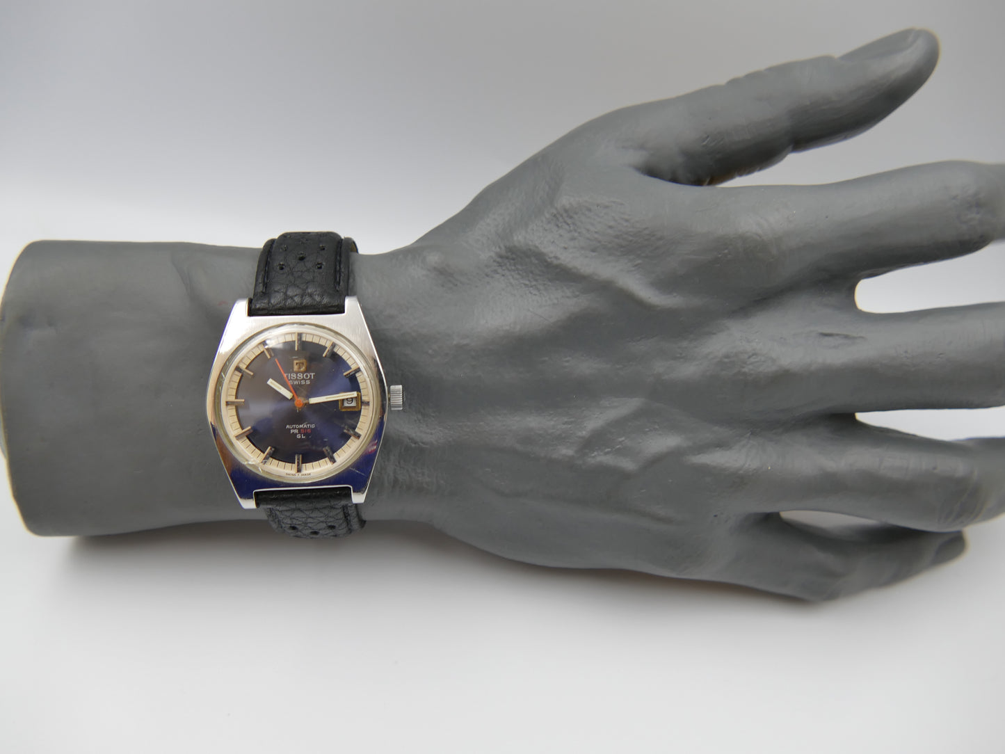 70s vintage watch mens Tissot Pr 516 GL ref. 44572 5X automatic 784 blue serviced