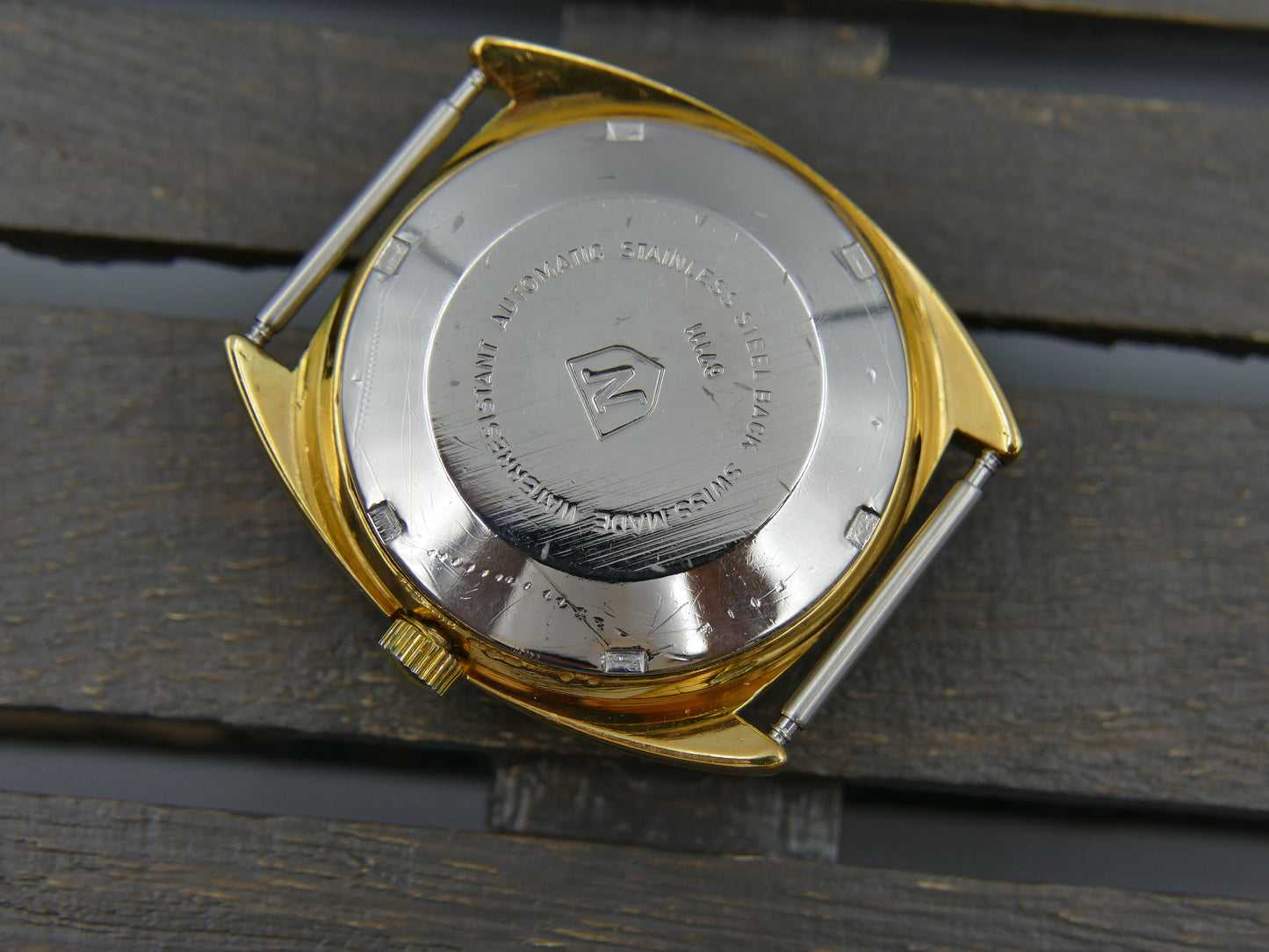 70s vintage watch mens Nivada Compensamatic ref 67111 automatic AS 2066 green dial serviced