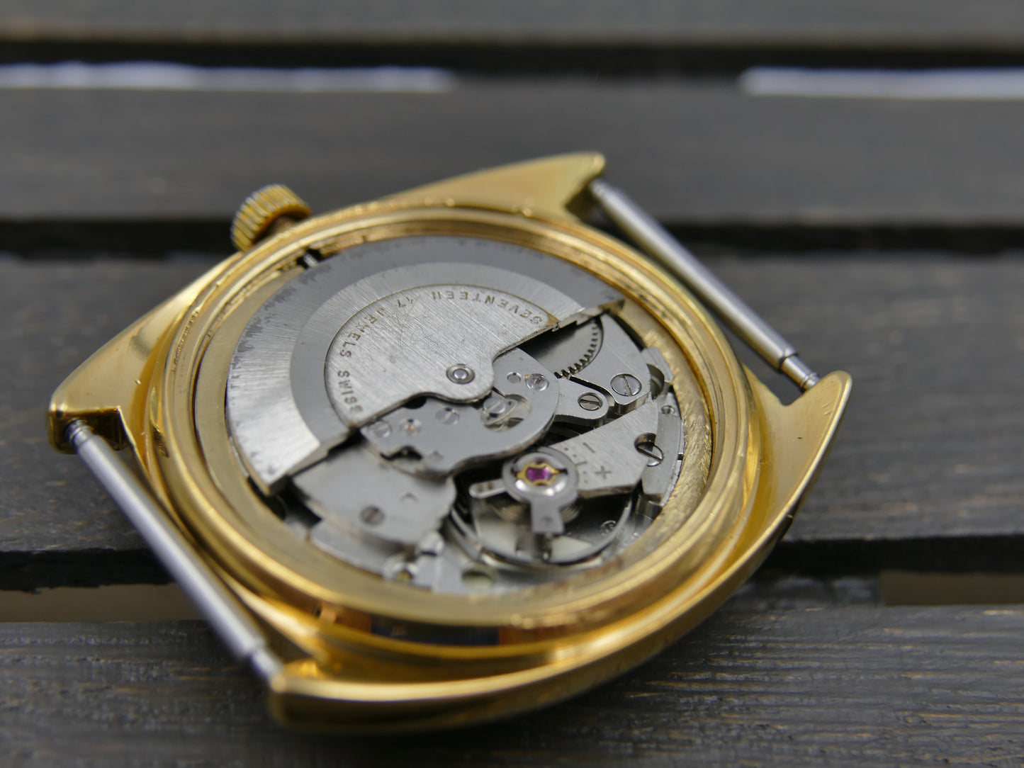 70s vintage watch mens Nivada Compensamatic ref 67111 automatic AS 2066 green dial serviced