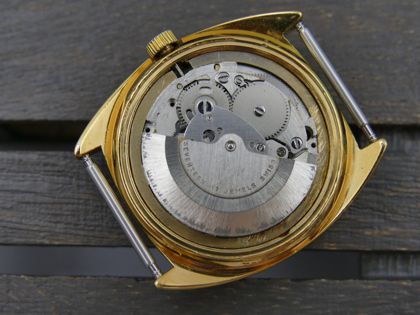 70s vintage watch mens Nivada Compensamatic ref 67111 automatic AS 2066 green dial serviced