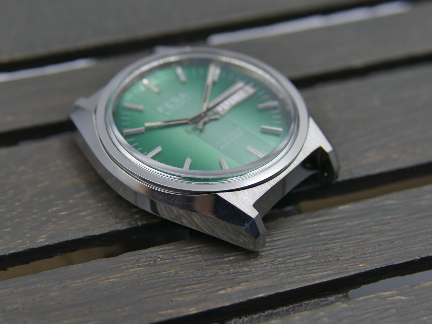 70s vintage watch FESA automatic FE 4612 green NOS