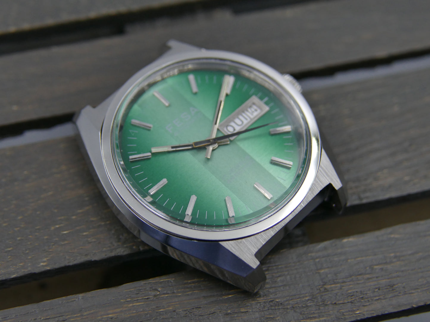70s vintage watch FESA automatic FE 4612 green NOS