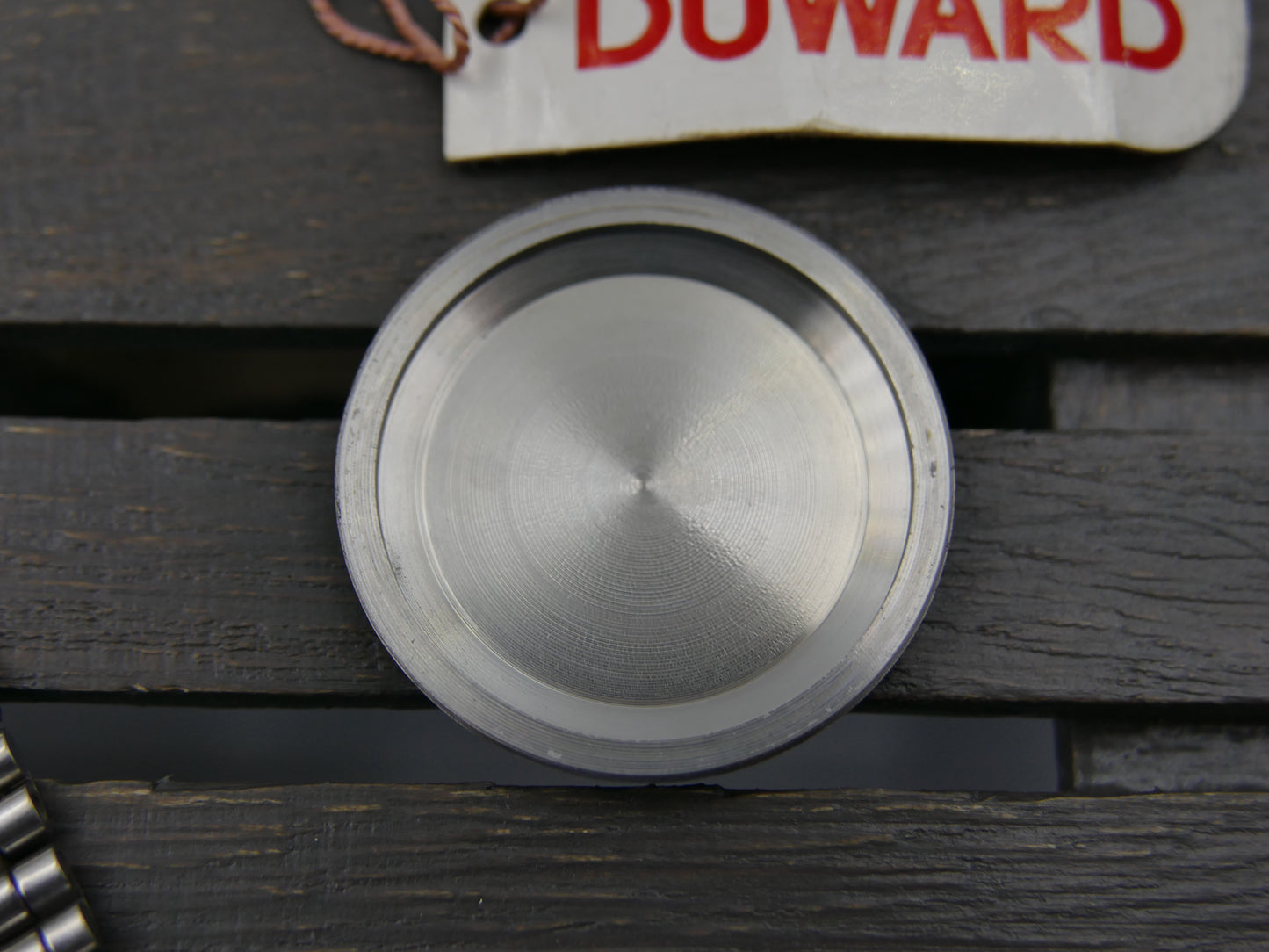 70s vintage watch DUWARD Automatic Cal. ETA 2789 Ref. 6002 green brushed circular dial NOS