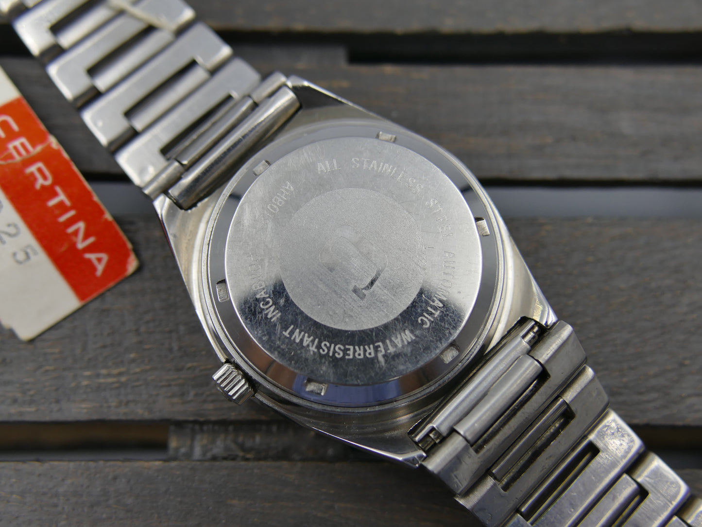 70s vintage watch Certina ref AHB012 automatic ETA 2789 blue dial steel NOS