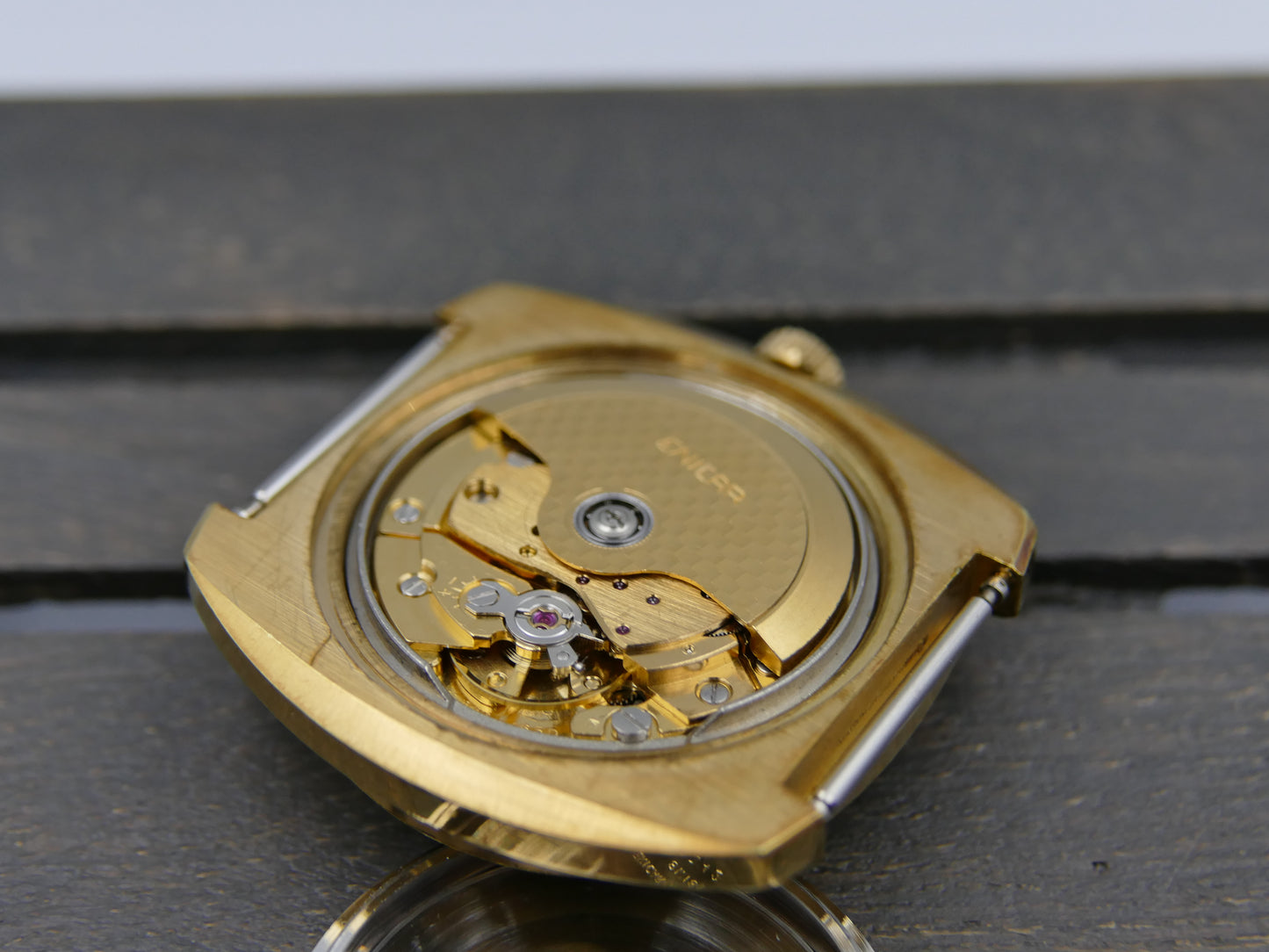 70s vintage watch mens Enicar star jewels automatic AR 167 27J gold pl Jumbo