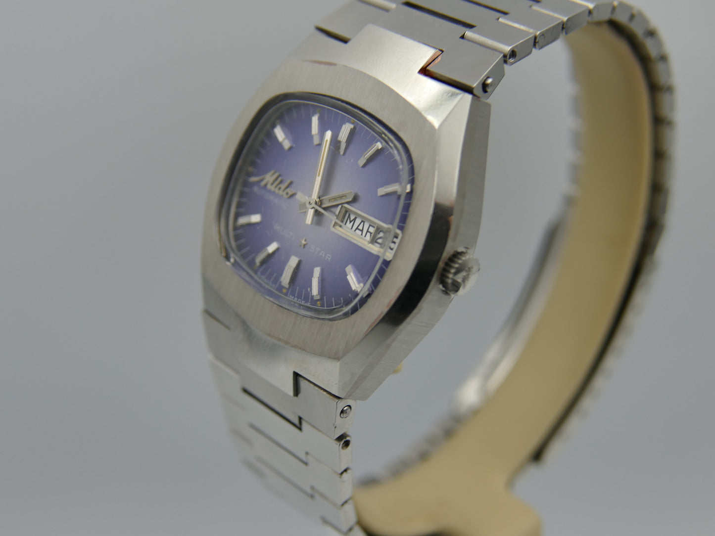 70s vintage watch mens Mido multi star ref 1879 automatic eta 2780 blue mint