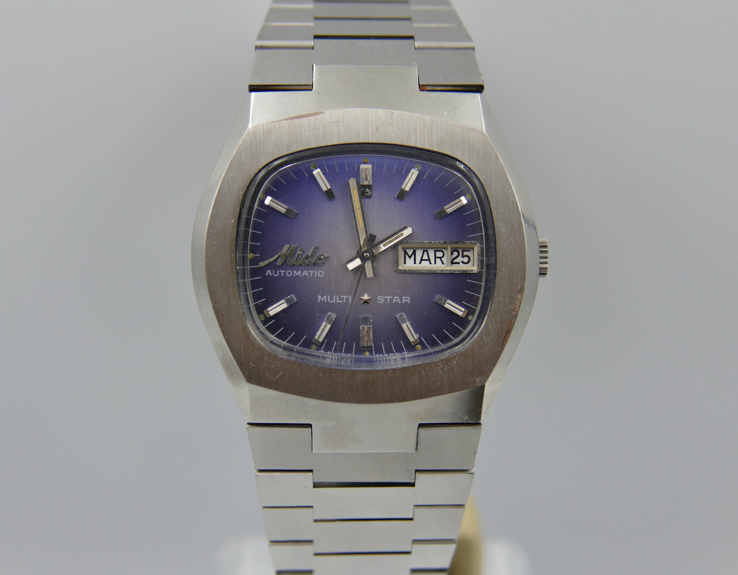 70s vintage watch mens Mido multi star ref 1879 automatic eta 2780 blue mint