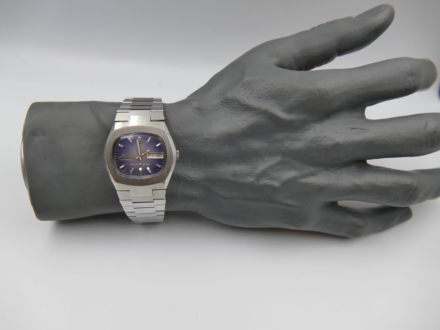 70s vintage watch mens Mido multi star ref 1879 automatic eta 2780 blue mint