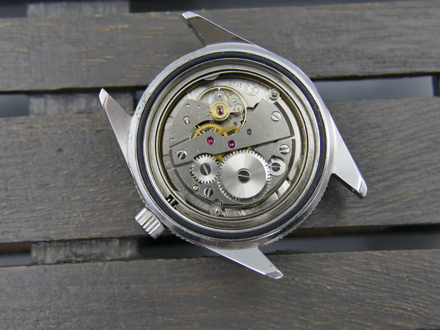 60s vintage watch mens Yema 330 feet SKIN DIVER ref. 8755 Steel Pre superman 38mm