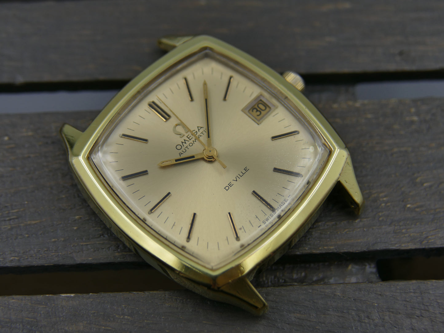 70s vintage watch Omega De Ville 166.075 automatic cal 1002 gold pl serviced