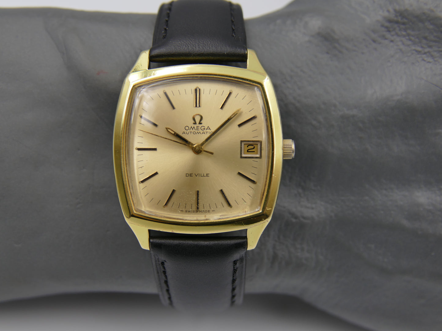 70s vintage watch Omega De Ville 166.075 automatic cal 1002 gold pl serviced