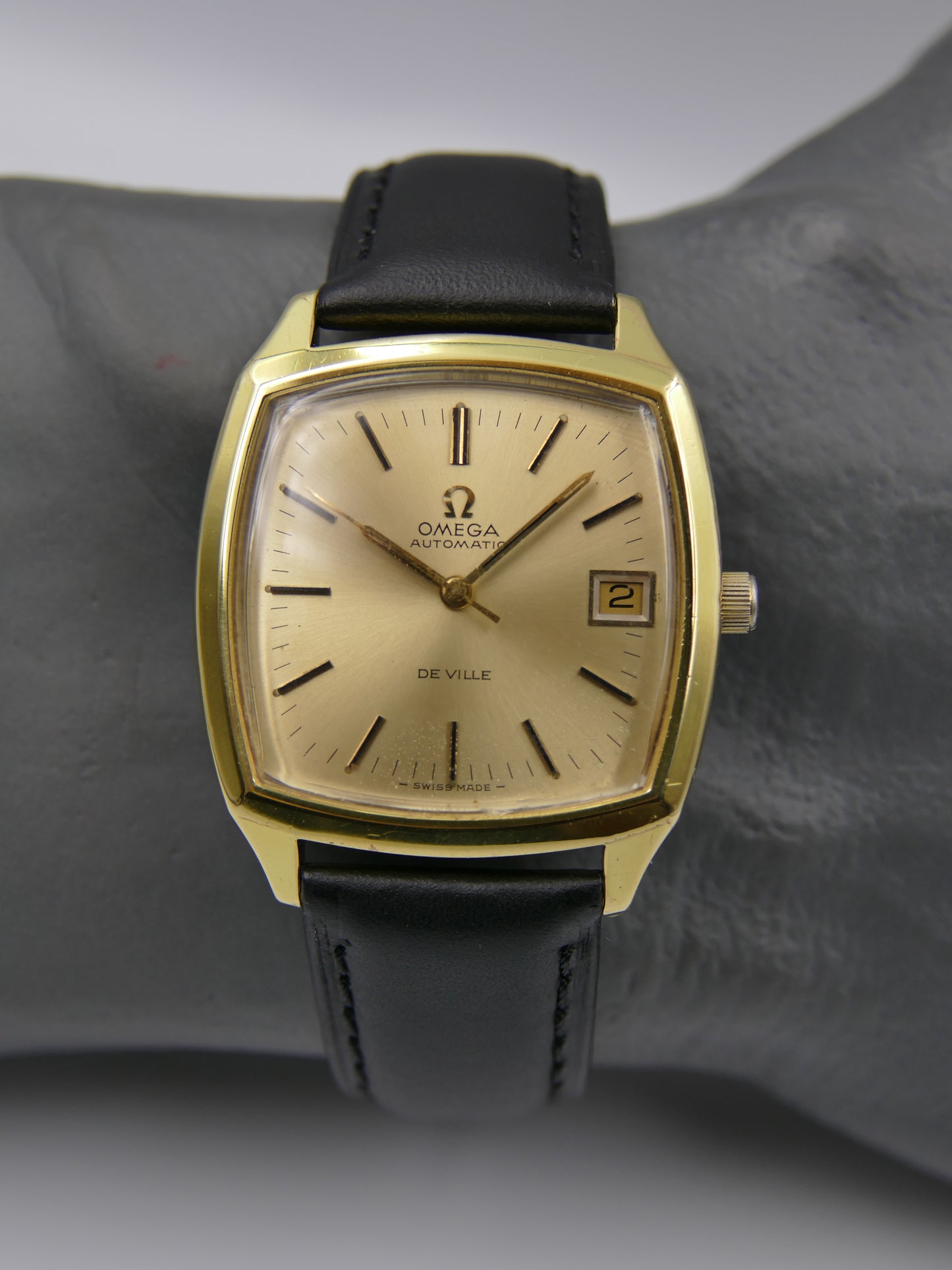 70s vintage watch Omega De Ville 166.075 automatic cal 1002 gold pl serviced